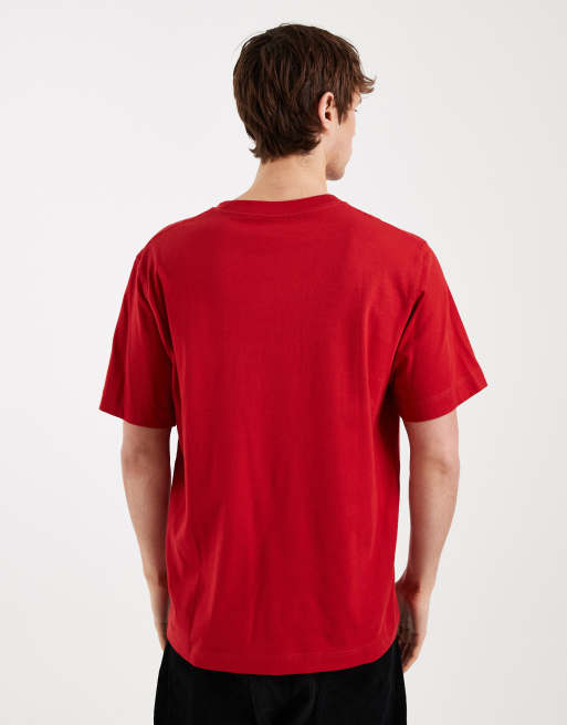 Jack & Jones – Orginals – Czerwony T-shirt z logo z przodu, 3 z 5