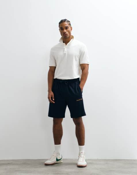 Jack & Jones – Orginals – Granatowe szorty dresowe z logo - view 1