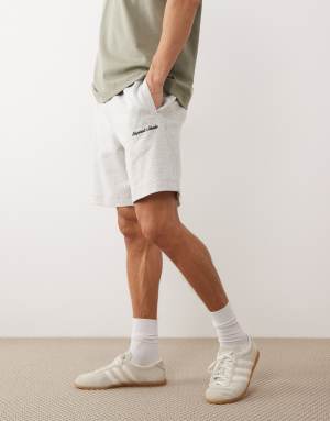 Jack & Jones orginals logo sweat short in grey
