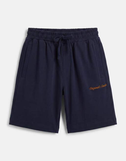 Jack & Jones orginals logo sweat short in navy, 6 of 9