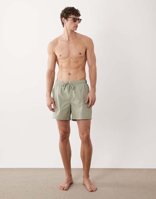 Jack & Jones orginals logo swim shorts in sage green , 2 of 5
