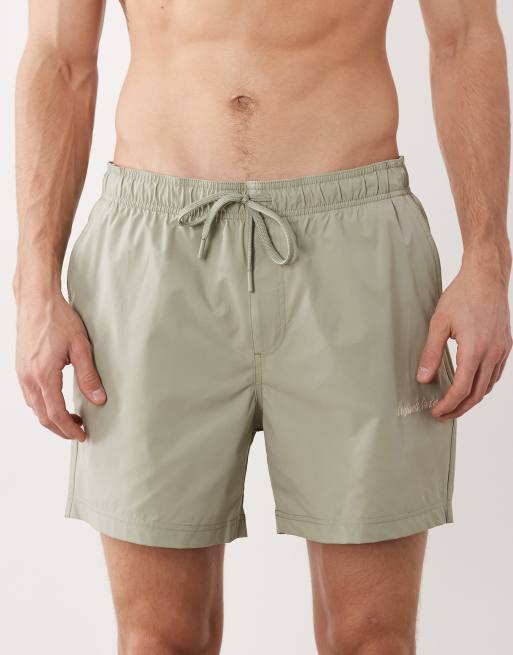 Jack & Jones orginals logo swim shorts in sage green , 4 of 5
