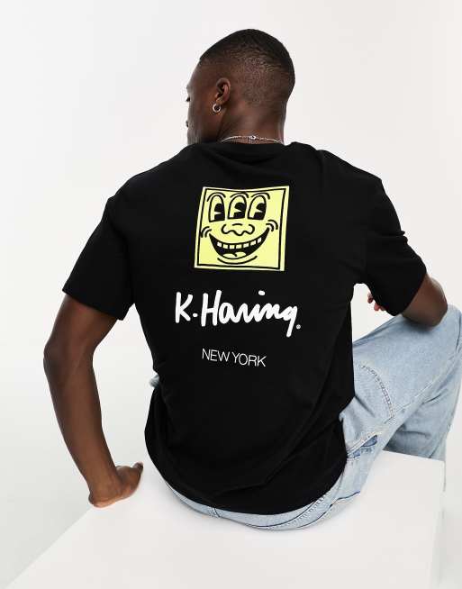 Jack & Jones Original oversized T-shirt with Keith Haring back print in  black