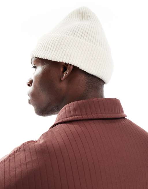 Jack & Jones - Original Studio - Geribbelde beanie met borduursel in crème, 2 van 3