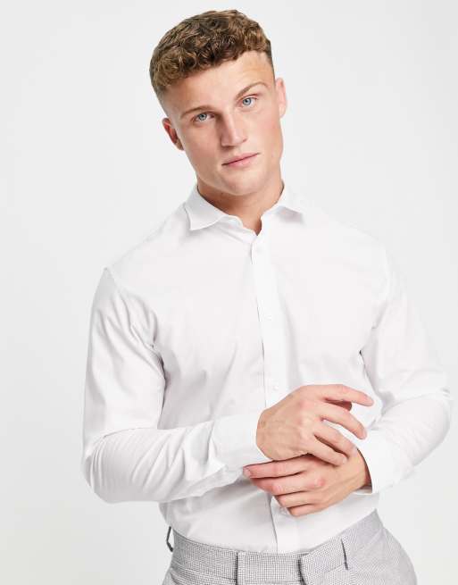 Jack & Jones Originals 2 pack smart shirt in white & black, 3 of 4