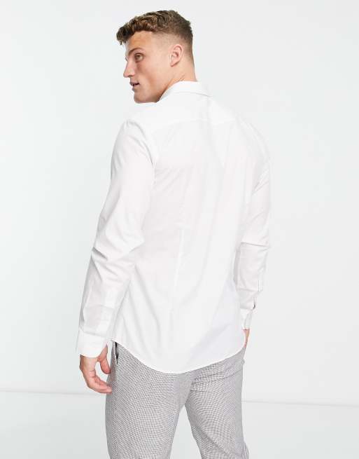 Jack & Jones Originals 2 pack smart shirt in white & black, 4 of 4