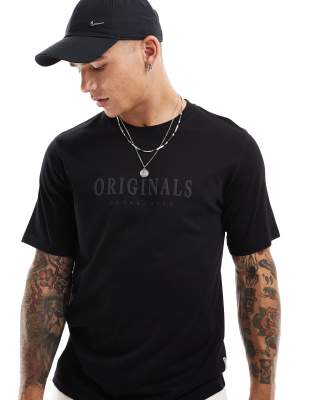 Jack & Jones Originals 3d Logo Print T-shirt In Black