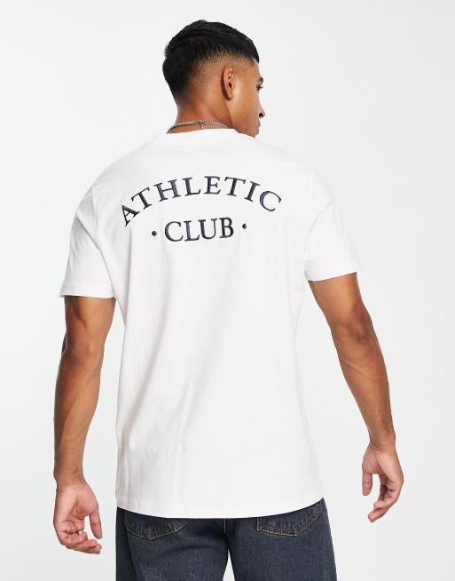 Jack & Jones Originals athletic back print Tshirt in white ASOS