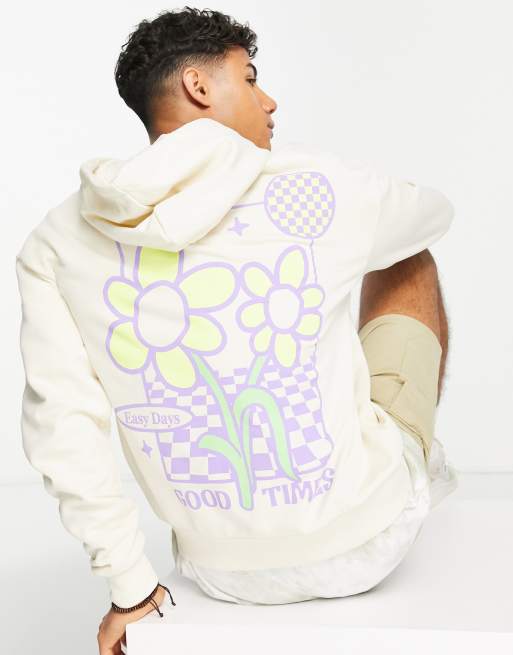 Jack & Jones Originals – Beżowa bluza dresowa oversize z nadrukiem na plecach Good Times