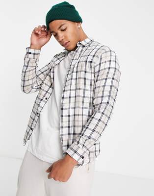 Jack & Jones Originals check shirt in off white - ASOS Price Checker