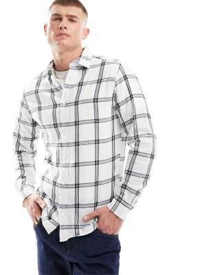 Jack & Jones Originals check shirt in ecru - ASOS Price Checker