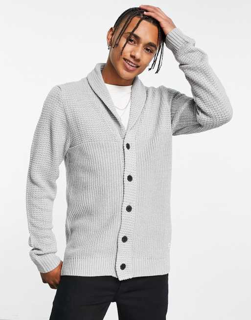 Jack & Jones Originals - Cardigan grigio con colletto sciallato, 2 di 4