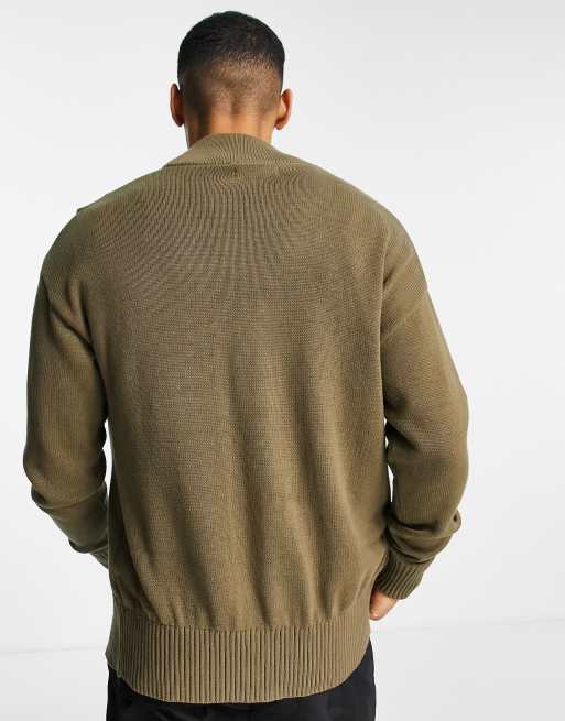 Jack & Jones Originals - Cardigan marrone con scritta "AW", 3 di 4