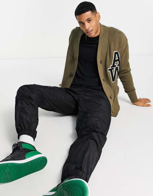 Jack & Jones Originals - Cardigan marrone con scritta "AW", 4 di 4