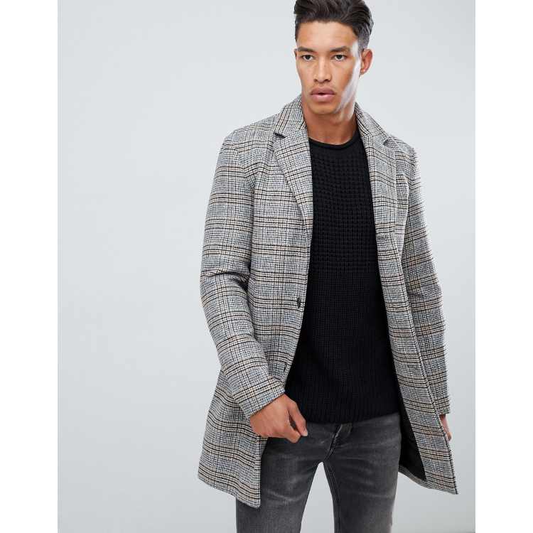 Jack & jones 2025 originals check overcoat