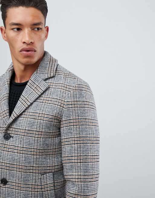 Jack & jones 2025 originals check overcoat