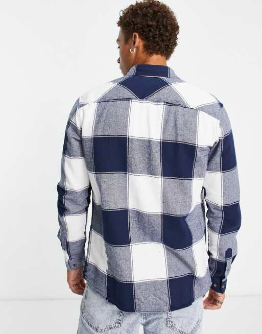Chemise Haglöfs Flanelle Homme XL – Blanc/bleu à Carreaux – Manches Longues – Très Bon état