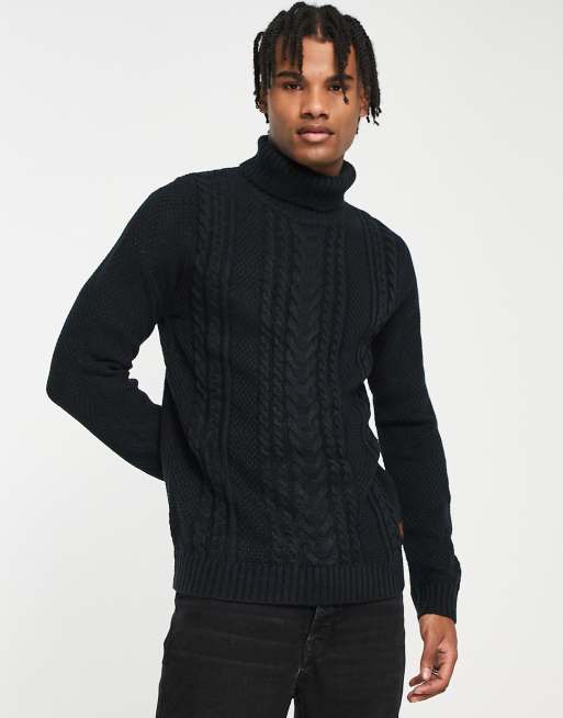 Chunky cable knit mock neck sweater sale