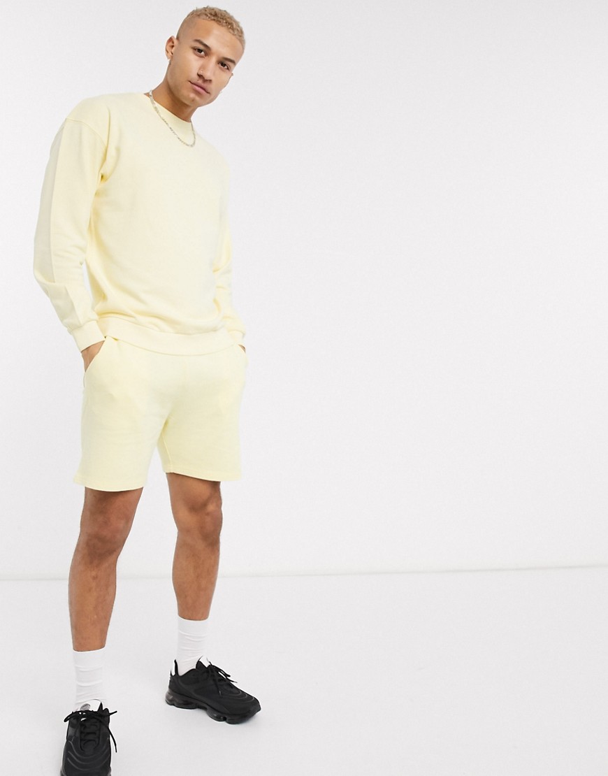 Jack & Jones – Originals – Citrongula jersey-shorts, del av set
