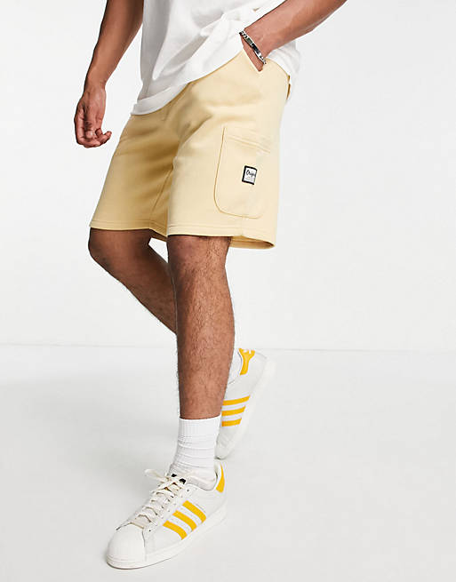 Jack & Jones Originals co-ord cargo sweat shorts in yellow