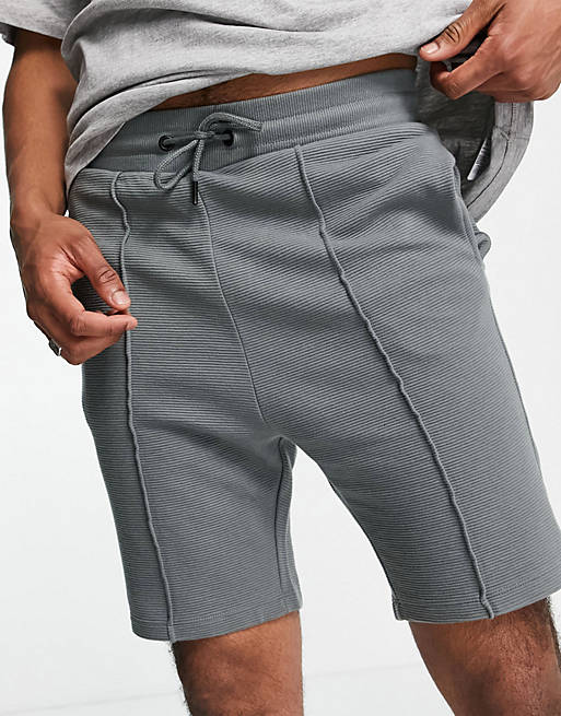 Jack & Jones Originals co-ord pin tucked sweat shorts in khaki