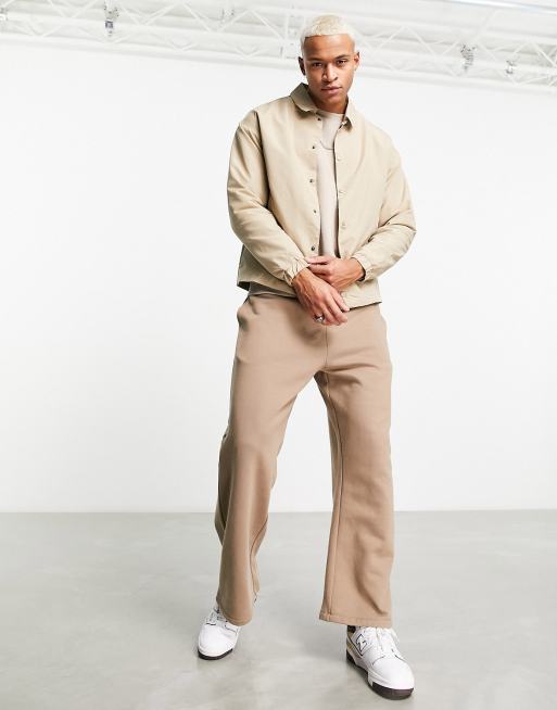 Jack & Jones Originals wide fit suit pants in beige