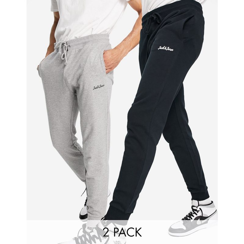 Tute Joggers Jack & Jones Originals - Confezione da 2 paia di joggers con logo, colore nero e grigio
