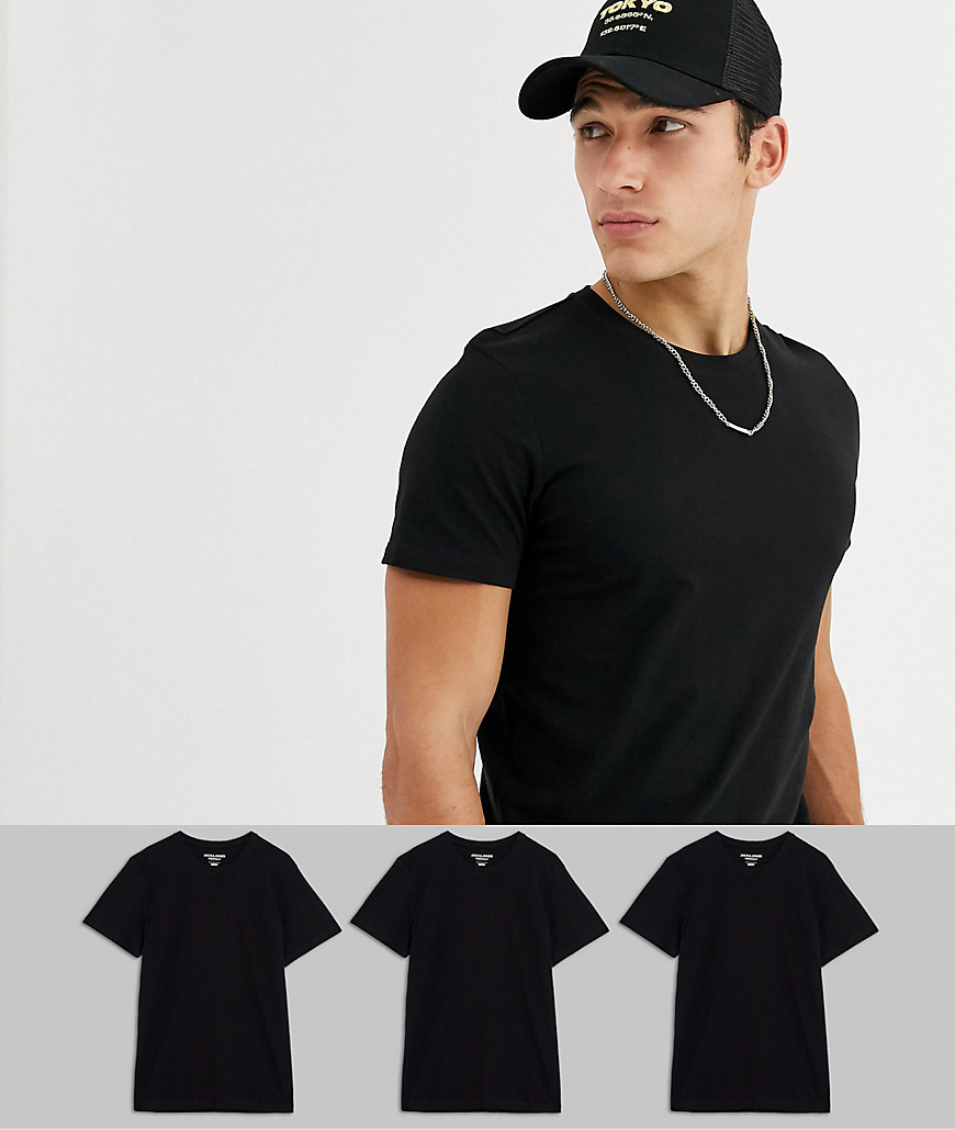 Jack & Jones Originals - COnfezione da 3 t-shirt nere-Nero