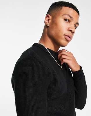 plain black crew neck jumper