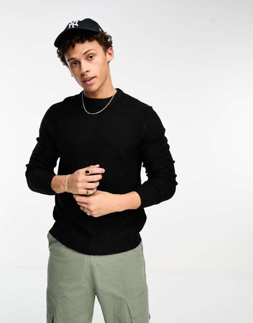 Jack & Jones Originals crew neck sweater in black 