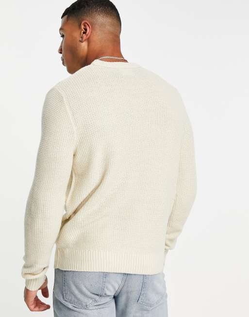 White crew hotsell neck jumper mens