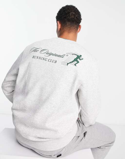 Jack Jones Originals crew neck sweatshirt with run club back