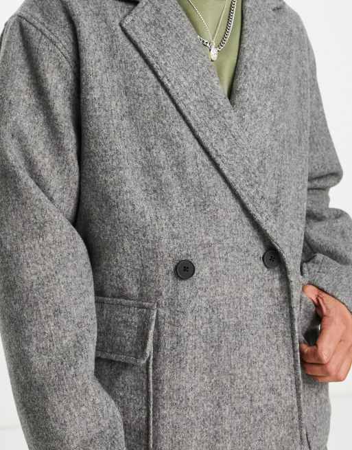 Jack & Jones Originals - Dobbeltradet og gråmeleret overfrakke , 3 af 4