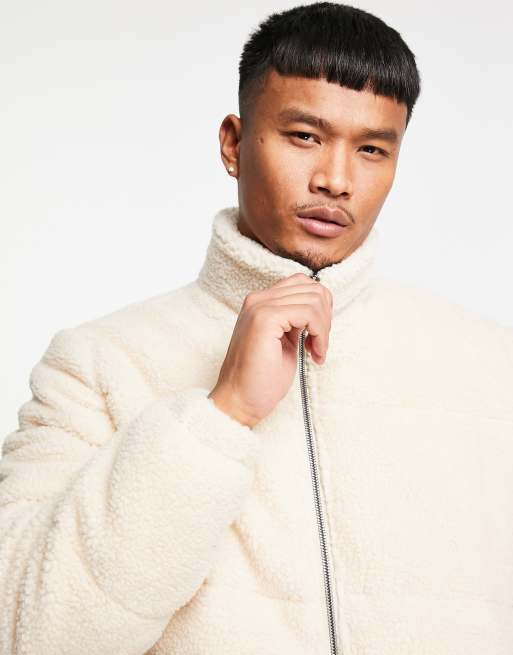 Jack & Jones Originals - Doudoune en imitation peau de mouton - Grège - Exclusivité ASOS, 3 de 4