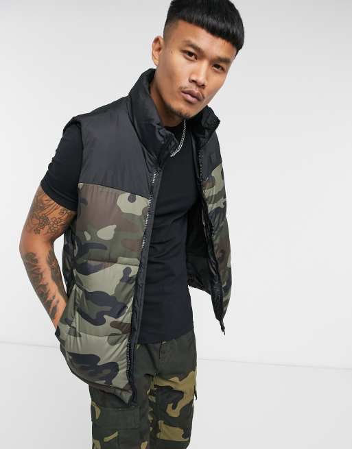 Doudoune sans discount manche camouflage