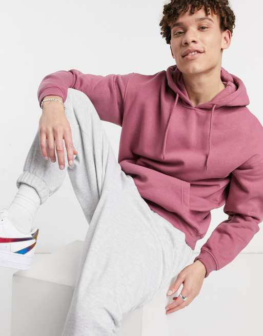 Jack & Jones Originals drop shoulder hoodie in pink, 3 of 4