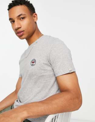 Jack & Jones Originals embroidered logo t-shirt in light gray heather