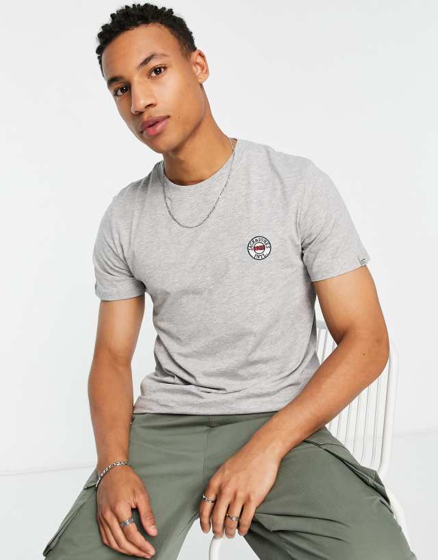 Jack & Jones Originals embroidered logo t-shirt in light gray heather