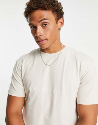 Jack & Jones Jack & Jones Originals embroidered logo t-shirt with drop shoulder in white