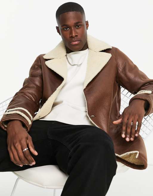 Shearling jacket clearance mens asos