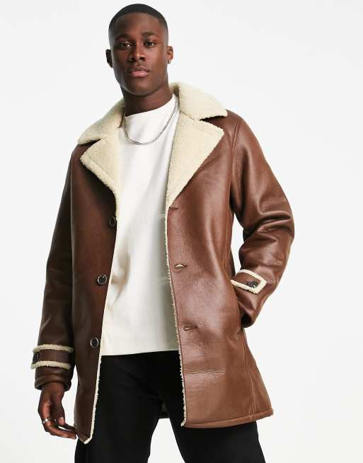 Mens faux store sheepskin jacket