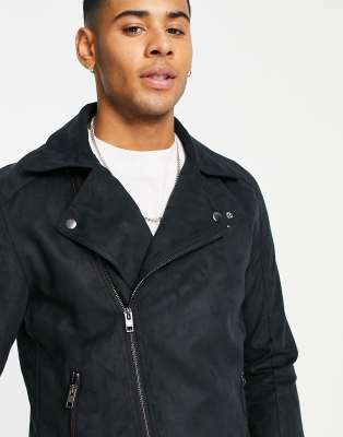 faux suede jacket black