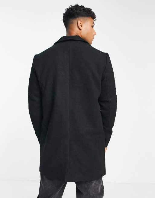 Faux wool hot sale coat mens