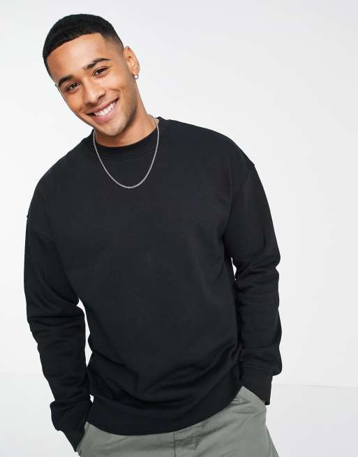 Jack & Jones Originals - Felpa oversize girocollo nera