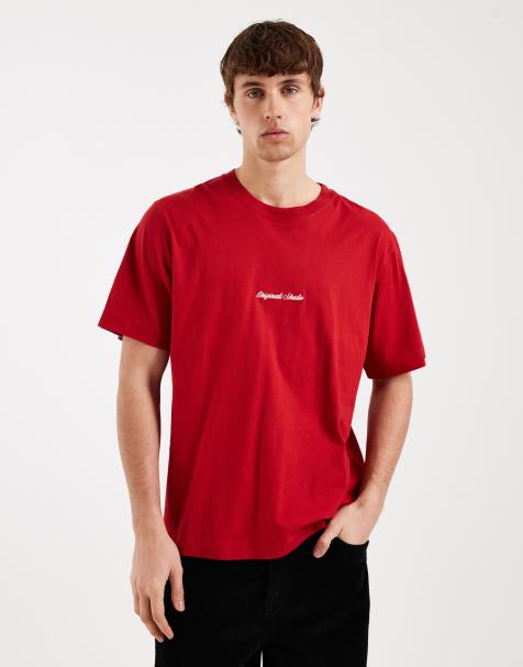 Jack & Jones Originals front logo t-shirt in red - view 1