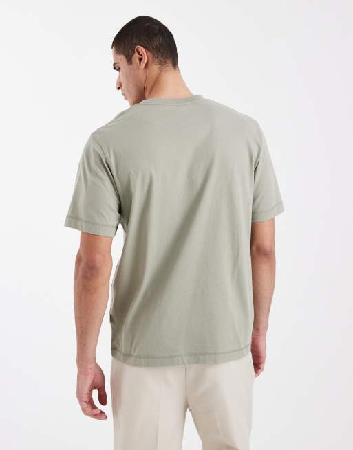 Jack & Jones Originals front logo T-shirt in sage green, 3 of 5