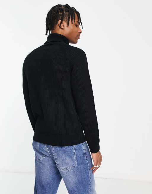 Jack & Jones - Originals - Geribbelde coltrui in zwart , 2 van 4