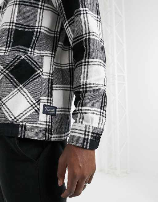 Jack & Jones Originals - Geruit overshirt in zwart en wit, 3 van 4