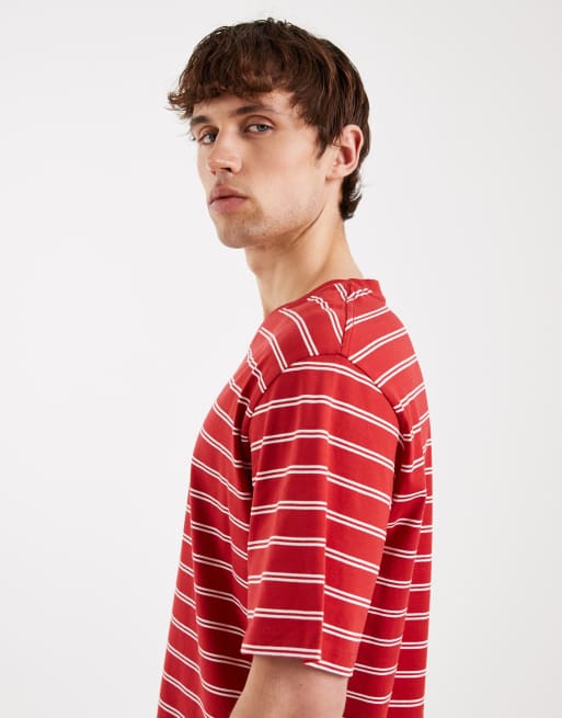 Jack & Jones Originals – Gestreiftes T-Shirt in Rot&nbsp;, 4 von 5