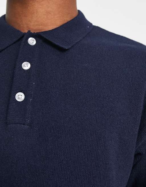 Jack & Jones Originals – Gestricktes Polohemd in Marineblau , 3 von 4